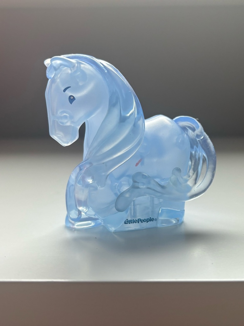 Frozen little people ice horse